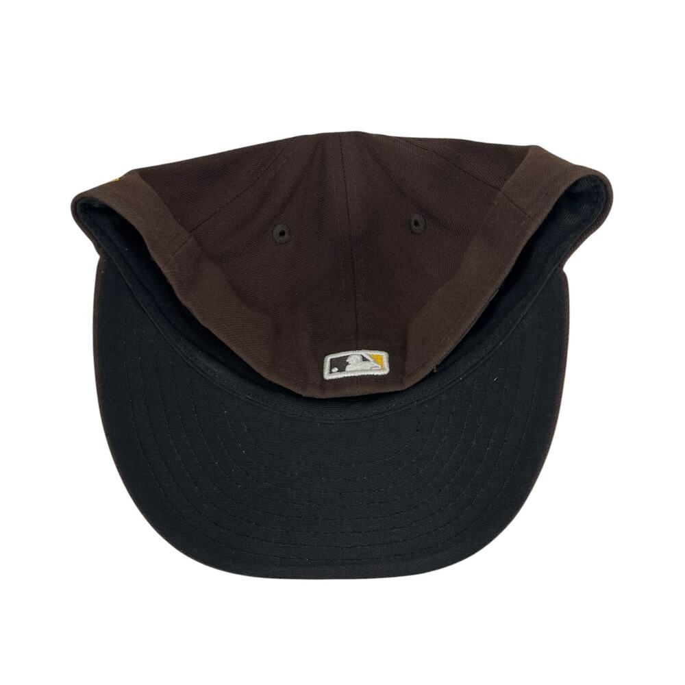 MLB SAN DIEGO PADRES Hat Cap NEW ERA 59FIFTY Brown & Yellow Size 7 1/8 - Picture 3 of 4